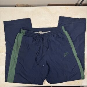 VINTAGE Nike Track Pants Mens XL Blue Green Stripe Baggy Wide Leg Y2K VTG